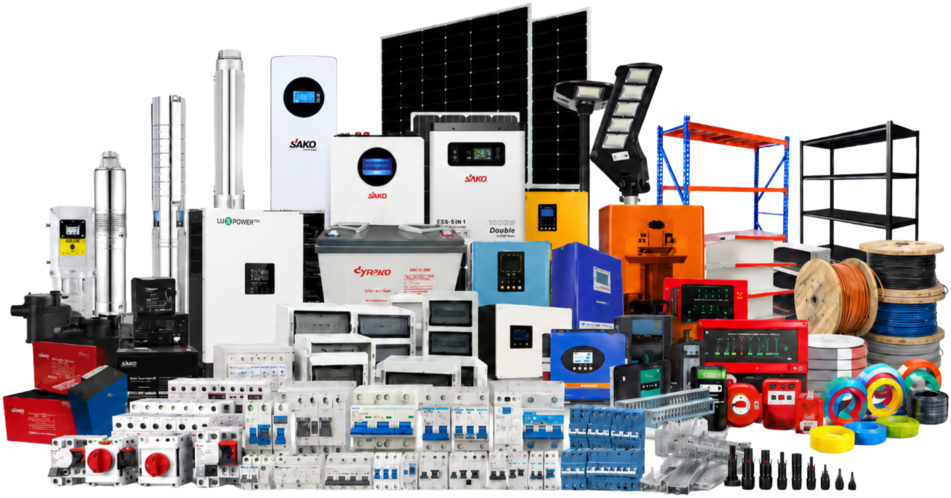 Solareco solar, electrical, battery, and industrial product lineup